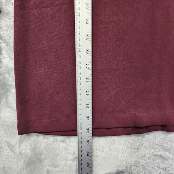 Leith Dress Womens M Red Burgundy Shift Mini Keyhole Long Ruffled Bell Sleeves - Picture 8 of 9
